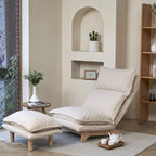 Chaise de sol inclinable pliable blanche, individuelle