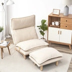 Chaise de sol inclinable pliable blanche, individuelle