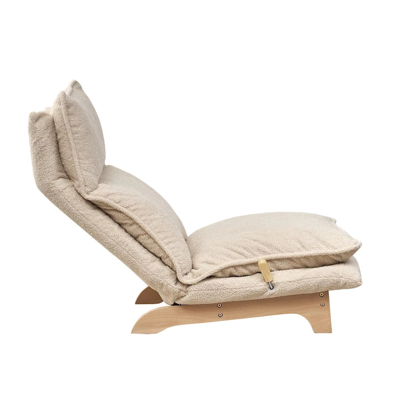Chaise de sol inclinable pliable blanche, individuelle