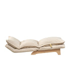 Chaise de sol inclinable pliable blanche, individuelle