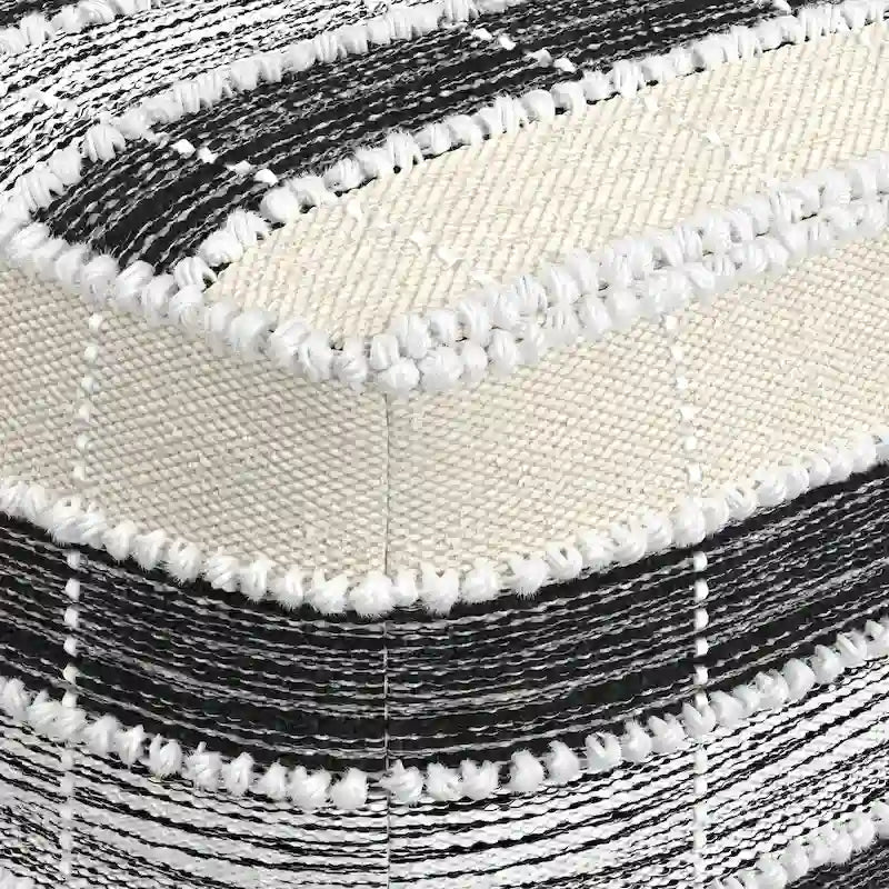 Pouf d'intérieur/extérieur carré tissé multicolore pour 1 personne