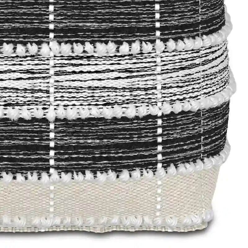 Pouf d'intérieur/extérieur carré tissé multicolore pour 1 personne