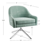 Fauteuil pivotant Seafoam Green / Gris / Multicolore, 1 place, capacité 125 kg