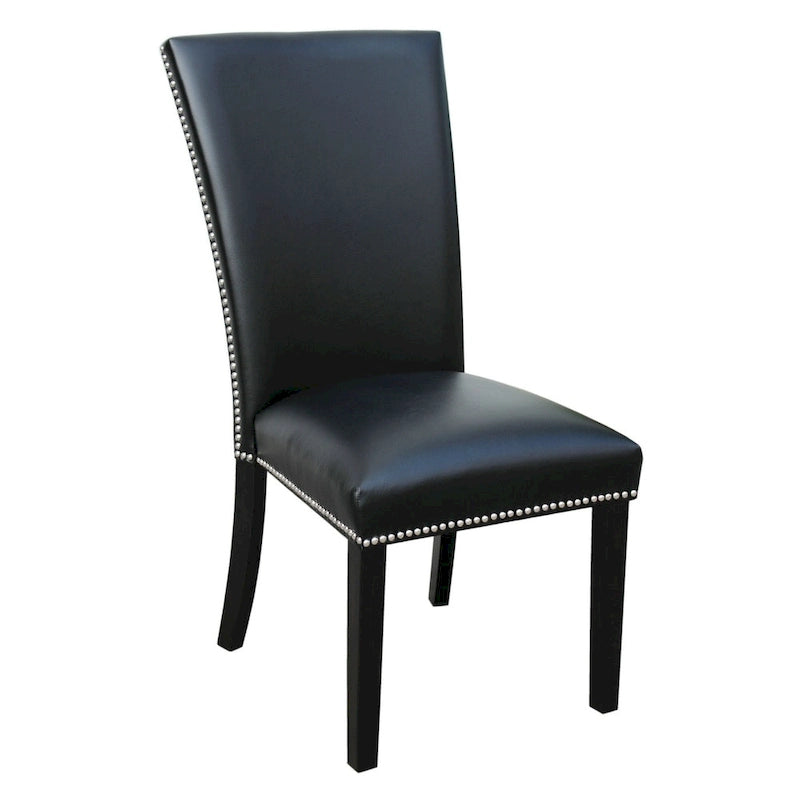 Chaise de salle à manger sans accoudoirs en similicuir et velours argenté/noir/bleu, lot de 2