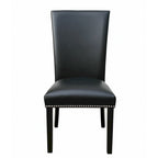 Chaise de salle à manger sans accoudoirs en similicuir et velours argenté/noir/bleu, lot de 2