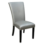 Chaise de salle à manger sans accoudoirs en similicuir et velours argenté/noir/bleu, lot de 2