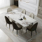 Chaises de salle à manger en similicuir, noir / marron foncé, lot de 4