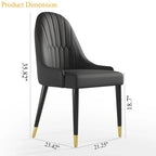 Chaises de salle à manger en similicuir, noir / marron foncé, lot de 4