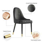 Chaises de salle à manger en similicuir, noir / marron foncé, lot de 4