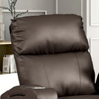 Fauteuil inclinable électrique en similicuir gris/marron – Une place