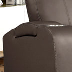 Fauteuil inclinable électrique en similicuir gris/marron – Une place