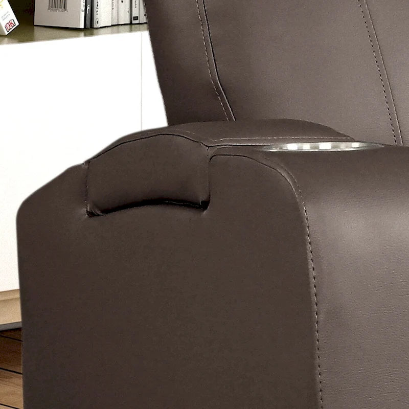 Fauteuil inclinable électrique en similicuir gris/marron – Une place