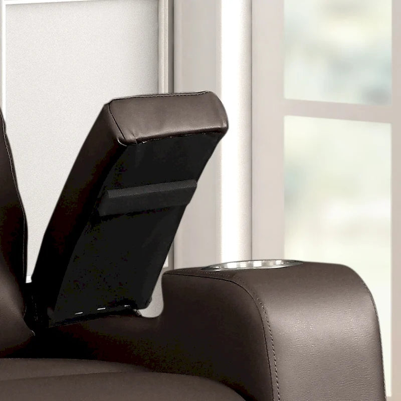 Fauteuil inclinable électrique en similicuir gris/marron – Une place