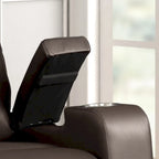 Fauteuil inclinable électrique en similicuir gris/marron – Une place
