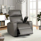 Fauteuil inclinable électrique en similicuir gris/marron – Une place