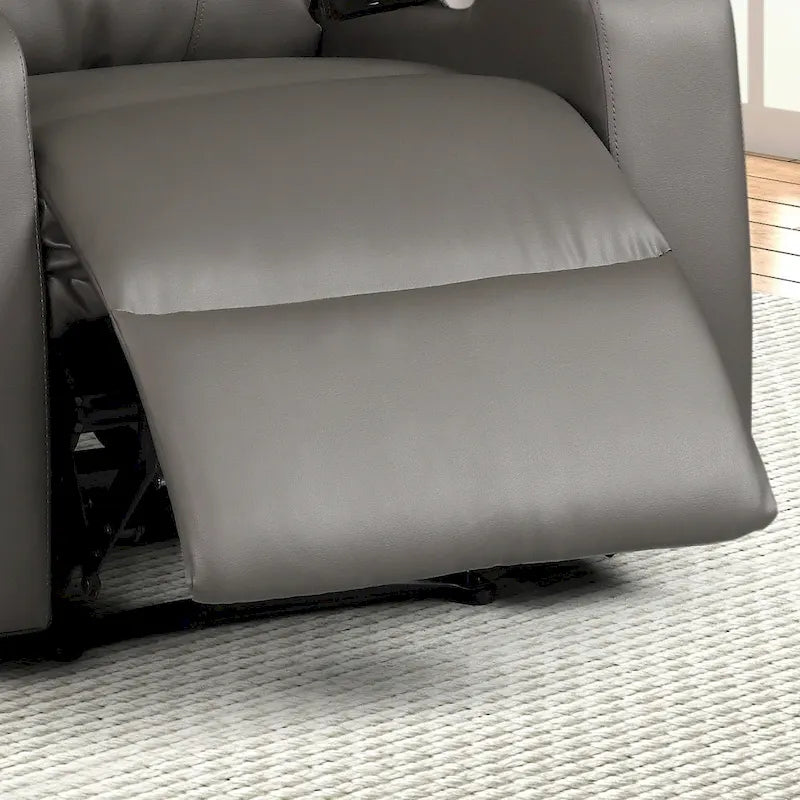 Fauteuil inclinable électrique en similicuir gris/marron – Une place