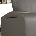 Fauteuil inclinable électrique en similicuir gris/marron – Une place