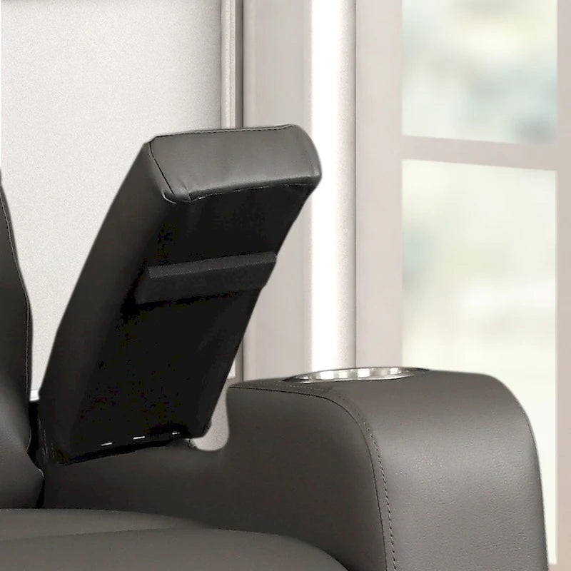 Fauteuil inclinable électrique en similicuir gris/marron – Une place