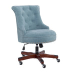 Fauteuil de bureau pivotant capitonné sarcelle, 1 personne