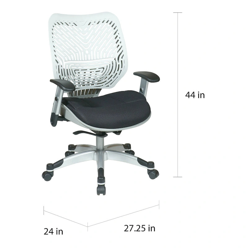 Chaise de bureau ergonomique en maille Gris clair / Blanc / Noir / Gris / Orange / Rouge pour 1 personne
