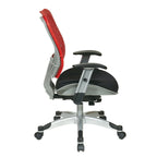 Chaise de bureau ergonomique en maille Gris clair / Blanc / Noir / Gris / Orange / Rouge pour 1 personne