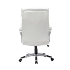 Fauteuil de bureau de direction en cuir synthétique marron foncé / blanc / noir, une personne, roulettes