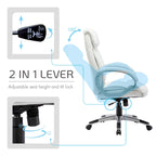 Fauteuil de bureau de direction en cuir synthétique marron foncé / blanc / noir, une personne, roulettes
