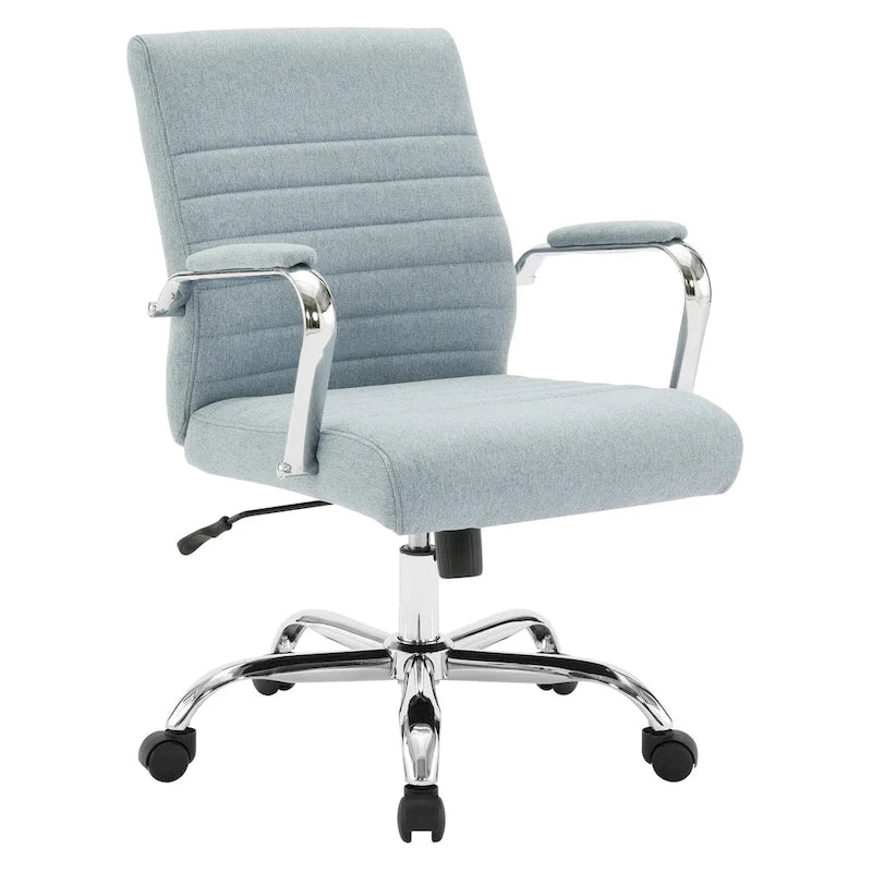 Chaise de bureau pivotante à dossier mi-hauteur, 1 personne, muscade/basilic/bleu/gris