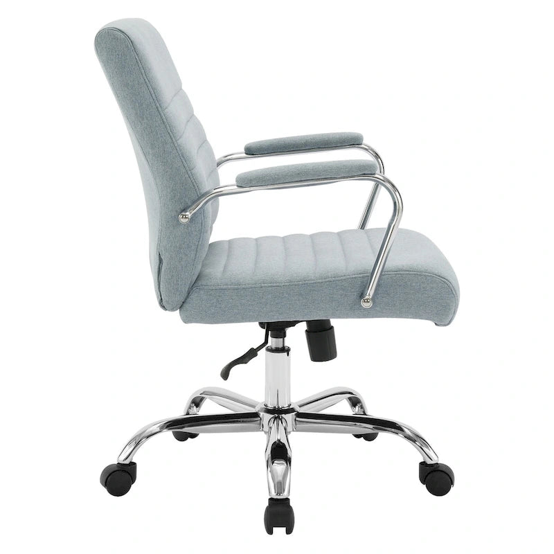 Chaise de bureau pivotante à dossier mi-hauteur, 1 personne, muscade/basilic/bleu/gris