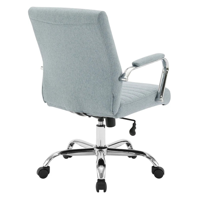 Chaise de bureau pivotante à dossier mi-hauteur, 1 personne, muscade/basilic/bleu/gris