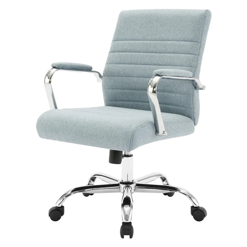 Chaise de bureau pivotante à dossier mi-hauteur, 1 personne, muscade/basilic/bleu/gris