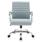 Chaise de bureau pivotante à dossier mi-hauteur, 1 personne, muscade/basilic/bleu/gris