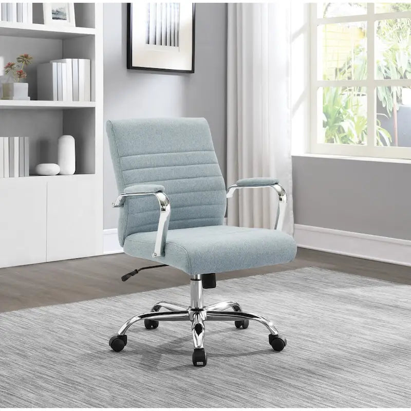 Chaise de bureau pivotante à dossier mi-hauteur, 1 personne, muscade/basilic/bleu/gris