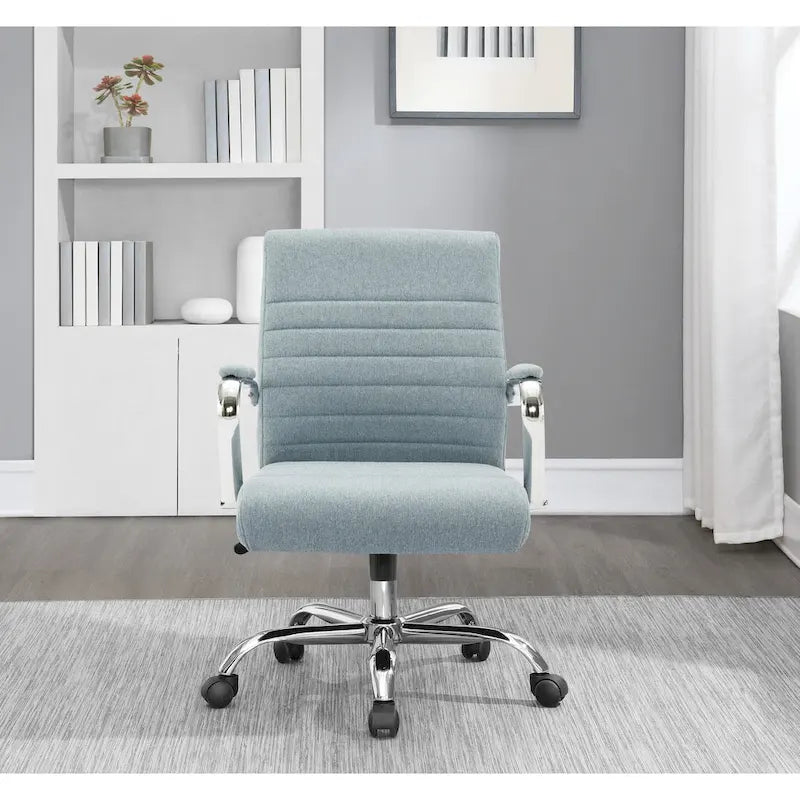 Chaise de bureau pivotante à dossier mi-hauteur, 1 personne, muscade/basilic/bleu/gris