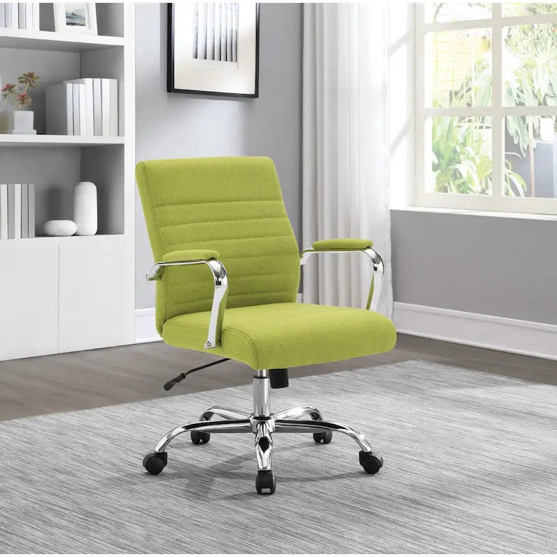 Chaise de bureau pivotante à dossier mi-hauteur, 1 personne, muscade/basilic/bleu/gris