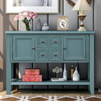 Buffet Rétro Console – Bleu Foncé / Gris / Bleu / Blanc Citron Vert / Espresso