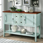 Buffet Rétro Console – Bleu Foncé / Gris / Bleu / Blanc Citron Vert / Espresso