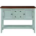 Buffet Rétro Console – Bleu Foncé / Gris / Bleu / Blanc Citron Vert / Espresso