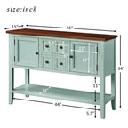 Buffet Rétro Console – Bleu Foncé / Gris / Bleu / Blanc Citron Vert / Espresso