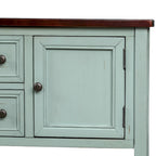 Buffet Rétro Console – Bleu Foncé / Gris / Bleu / Blanc Citron Vert / Espresso