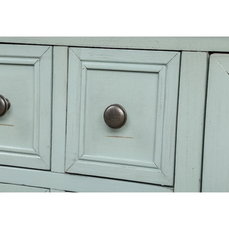 Buffet Rétro Console – Bleu Foncé / Gris / Bleu / Blanc Citron Vert / Espresso
