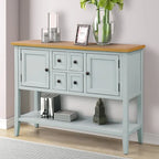 Buffet Rétro Console – Bleu Foncé / Gris / Bleu / Blanc Citron Vert / Espresso