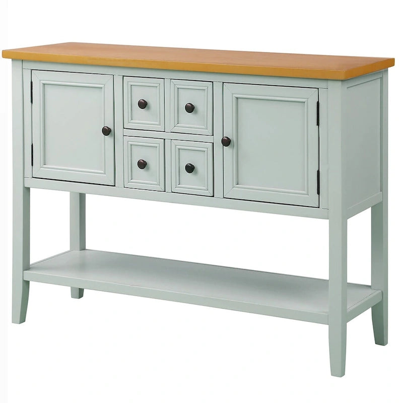 Buffet Rétro Console – Bleu Foncé / Gris / Bleu / Blanc Citron Vert / Espresso