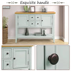 Buffet Rétro Console – Bleu Foncé / Gris / Bleu / Blanc Citron Vert / Espresso