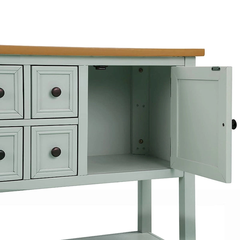 Buffet Rétro Console – Bleu Foncé / Gris / Bleu / Blanc Citron Vert / Espresso