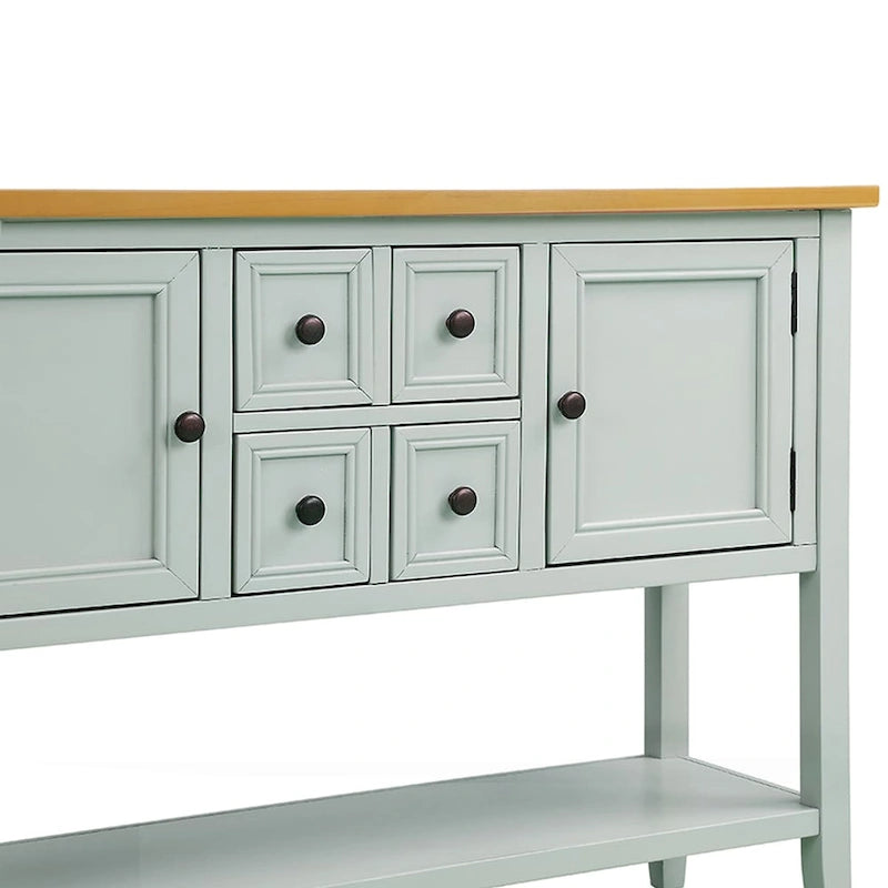Buffet Rétro Console – Bleu Foncé / Gris / Bleu / Blanc Citron Vert / Espresso