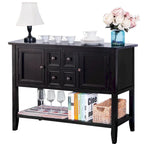 Buffet Rétro Console – Bleu Foncé / Gris / Bleu / Blanc Citron Vert / Espresso