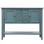 Buffet Rétro Console – Bleu Foncé / Gris / Bleu / Blanc Citron Vert / Espresso