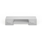 Bureau flottant mural blanc avec 2 tiroirs, 1 personne