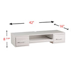 Bureau flottant mural blanc avec 2 tiroirs, 1 personne